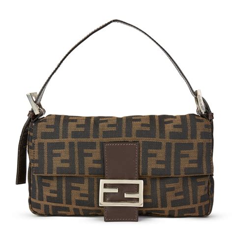 fendi brown baguette bag|Fendi monogram baguette bag.